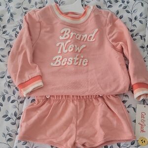 NWT Cat & Jack Coral 2-Piece Baby Set